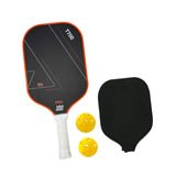 Maxbell Carbon Fiber Pickleball Paddle Racquet for Outdoor Sports Men Women Exercise Orange Red