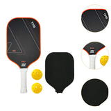 Maxbell Carbon Fiber Pickleball Paddle Racquet for Outdoor Sports Men Women Exercise Orange Red