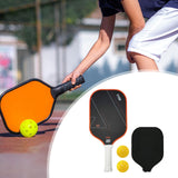 Maxbell Carbon Fiber Pickleball Paddle Racquet for Outdoor Sports Men Women Exercise Orange Red