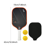 Maxbell Carbon Fiber Pickleball Paddle Racquet for Outdoor Sports Men Women Exercise Orange Red