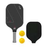 Maxbell Carbon Fiber Pickleball Paddle Racquet for Outdoor Sports Men Women Exercise Grey Red