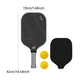 Maxbell Carbon Fiber Pickleball Paddle Racquet for Outdoor Sports Men Women Exercise Grey Red