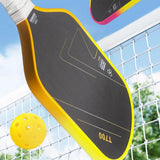 Maxbell Carbon Fiber Pickleball Paddle Trendy 2 Balls for Men Women Player Accessory Yellow White