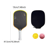 Maxbell Carbon Fiber Pickleball Paddle Trendy 2 Balls for Men Women Player Accessory Yellow White