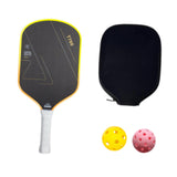 Maxbell Carbon Fiber Pickleball Paddle Trendy 2 Balls for Men Women Player Accessory Yellow White