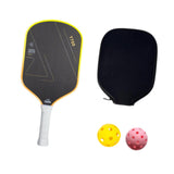 Maxbell Carbon Fiber Pickleball Paddle Trendy 2 Balls for Men Women Player Accessory Yellow White