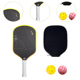 Maxbell Carbon Fiber Pickleball Paddle Trendy 2 Balls for Men Women Player Accessory Yellow White