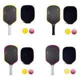 Maxbell Carbon Fiber Pickleball Paddle Trendy 2 Balls for Men Women Player Accessory Yellow White