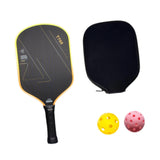 Maxbell Carbon Fiber Pickleball Paddle Trendy 2 Balls for Men Women Player Accessory Yellow Black
