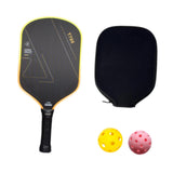 Maxbell Carbon Fiber Pickleball Paddle Trendy 2 Balls for Men Women Player Accessory Yellow Black