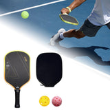 Maxbell Carbon Fiber Pickleball Paddle Trendy 2 Balls for Men Women Player Accessory Yellow Black