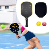 Maxbell Carbon Fiber Pickleball Paddle Trendy 2 Balls for Men Women Player Accessory Yellow Black