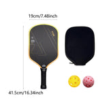 Maxbell Carbon Fiber Pickleball Paddle Trendy 2 Balls for Men Women Player Accessory Yellow Black