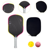 Maxbell Carbon Fiber Pickleball Paddle Trendy 2 Balls for Men Women Player Accessory Pink Yellow White