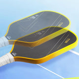 Maxbell Carbon Fiber Pickleball Paddle Trendy 2 Balls for Men Women Player Accessory Pink Yellow White