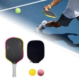 Maxbell Carbon Fiber Pickleball Paddle Trendy 2 Balls for Men Women Player Accessory Pink Yellow White