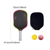 Maxbell Carbon Fiber Pickleball Paddle Trendy 2 Balls for Men Women Player Accessory Pink Yellow White