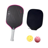 Maxbell Carbon Fiber Pickleball Paddle Trendy 2 Balls for Men Women Player Accessory Pink White