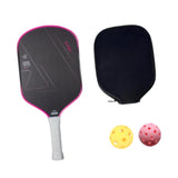Maxbell Carbon Fiber Pickleball Paddle Trendy 2 Balls for Men Women Player Accessory Pink White