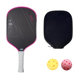 Maxbell Carbon Fiber Pickleball Paddle Trendy 2 Balls for Men Women Player Accessory Pink White