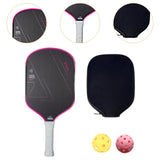 Maxbell Carbon Fiber Pickleball Paddle Trendy 2 Balls for Men Women Player Accessory Pink White