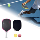 Maxbell Carbon Fiber Pickleball Paddle Trendy 2 Balls for Men Women Player Accessory Pink White