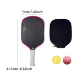 Maxbell Carbon Fiber Pickleball Paddle Trendy 2 Balls for Men Women Player Accessory Pink White