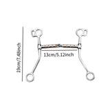 Maxbell Stainless Steel Snaffle Bit Easy to Use Equestrian Supplies for Horse Riding