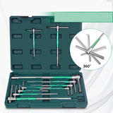 Maxbell T Handle Hex Wrench with Rotating Sleeve Nonslip Professional Metric Sliding 10pcs