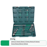 Maxbell T Handle Hex Wrench with Rotating Sleeve Nonslip Professional Metric Sliding 10pcs