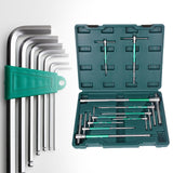 Maxbell T Handle Hex Wrench with Rotating Sleeve Nonslip Professional Metric Sliding 10pcs