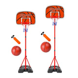 Maxbell Kids Basketball Hoop and Ball Set with Air Pump for Backyard Playing Outdoor 210cm