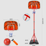 Maxbell Kids Basketball Hoop and Ball Set with Air Pump for Backyard Playing Outdoor 210cm