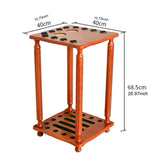 Maxbell Pool Cue Rack Pool Accessories Retro Design Wood Stand Pool Cue Stick Holder Brown