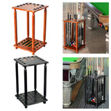 Maxbell Pool Cue Rack Pool Accessories Retro Design Wood Stand Pool Cue Stick Holder Brown