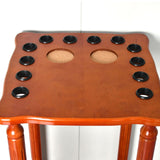 Maxbell Pool Cue Rack Pool Accessories Retro Design Wood Stand Pool Cue Stick Holder Brown