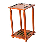 Maxbell Pool Cue Rack Pool Accessories Retro Design Wood Stand Pool Cue Stick Holder Brown
