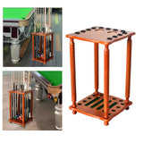 Maxbell Pool Cue Rack Pool Accessories Retro Design Wood Stand Pool Cue Stick Holder Brown