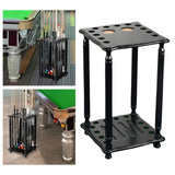 Maxbell Pool Cue Rack Pool Accessories Retro Design Wood Stand Pool Cue Stick Holder Black