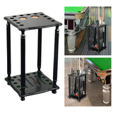 Maxbell Pool Cue Rack Pool Accessories Retro Design Wood Stand Pool Cue Stick Holder Black