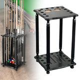 Maxbell Pool Cue Rack Pool Accessories Retro Design Wood Stand Pool Cue Stick Holder Black