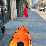 Maxbell Kayak Safe Flag Mount Kit Sturdy High Visibility for Dinghies Aluminum Alloy Red Flag