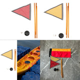 Maxbell Kayak Flag Base Kit Aluminum Alloy with Stable Base for Boats Dinghies Yacht Red Flag