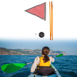 Maxbell Kayak Flag Base Kit Aluminum Alloy with Stable Base for Boats Dinghies Yacht Red Flag