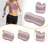 Maxbell 2 Pieces Wrist Weights Multipurpose Ankle Weights for Workout Exercise Dance Pink 23cmx8.5cm