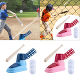 Maxbell Kids Baseball Pitching Machine Toy Foot Pedal for Boy Girls blue