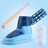 Maxbell Kids Baseball Pitching Machine Toy Foot Pedal for Boy Girls blue