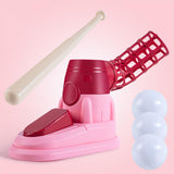 Maxbell Kids Baseball Pitching Machine Toy Foot Pedal for Boy Girls red