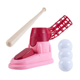 Maxbell Kids Baseball Pitching Machine Toy Foot Pedal for Boy Girls red