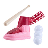 Maxbell Kids Baseball Pitching Machine Toy Foot Pedal for Boy Girls red